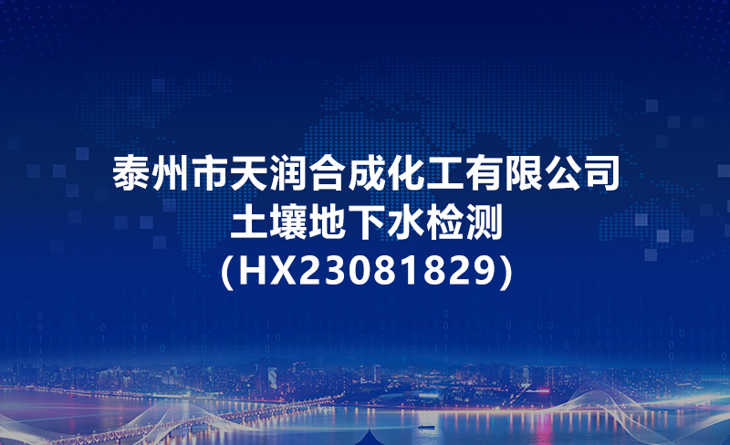 泰州市天潤合成化工有限公司土壤地下水檢測(cè)（HX23081829）